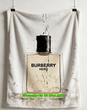 Burberry Hero Perfume Print Flannel Fleece Sofa Throw Blanket B262